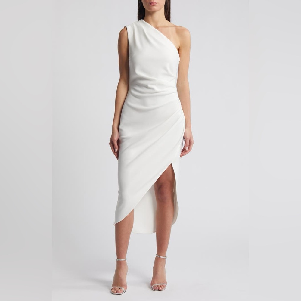 NWT Elliatt Xara One-Shoulder Asymmetric Crepe Cocktail Dress